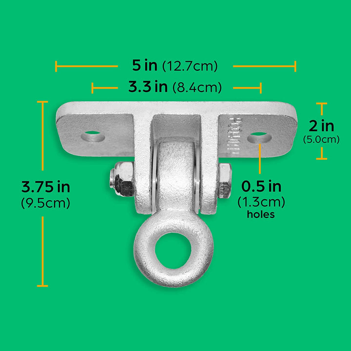 Swing Set Hangers - 2 Heavy Duty Brackets with Locking Snap Hooks for Porch, Patio, Playground - Indoor/Outdoor Hardware & Accessories