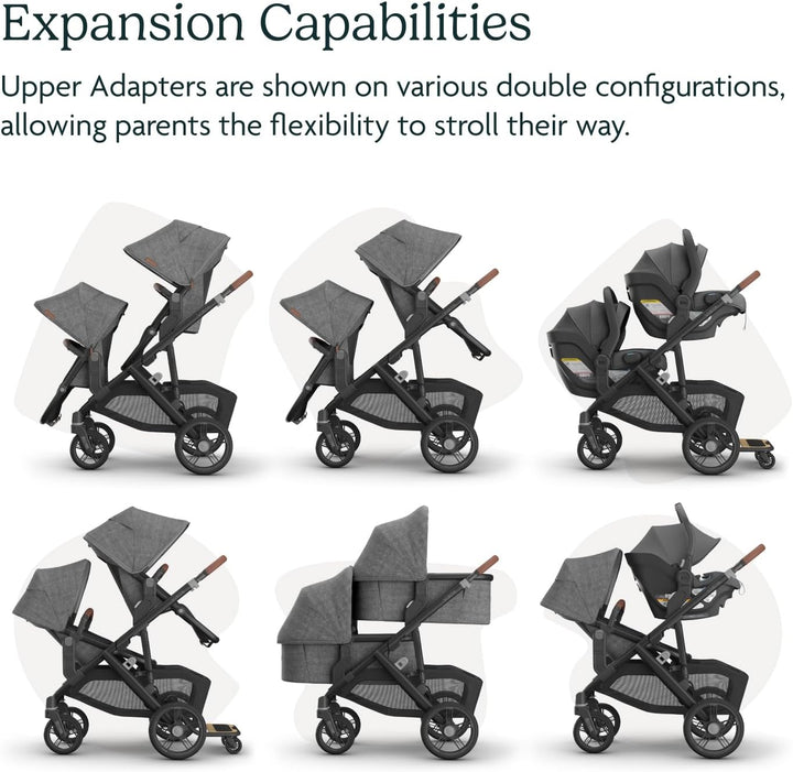 Upper Adapter for Vista, Vista V2, and Vista V3 Strollers/ Compatible with Bassinet, Toddler Seat, Aria, Mesa V2, or Mesa Max Infant Car Seats / Quick + Secure Attachment / 1 Set
