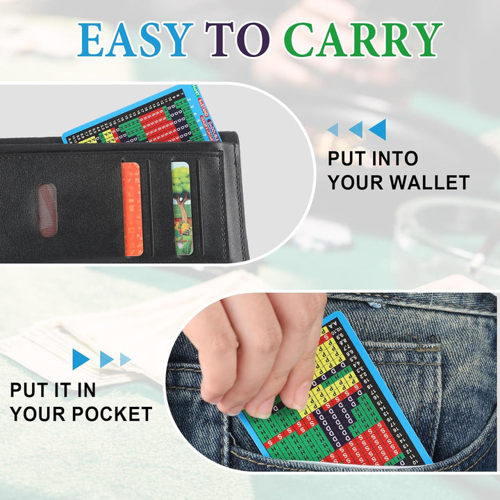 Metal Blackjack Basic Strategy Card with PU Protective Sleeve Stainless Steel Blackjack Basic Strategy for Casino Blackjack Table Set