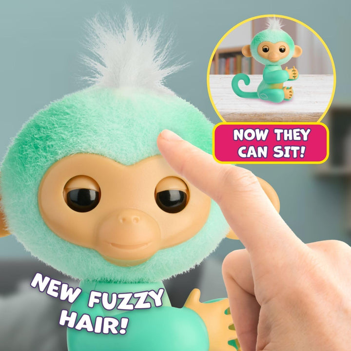 2023 NEW Interactive Baby Monkey Reacts to Touch – 70+ Sounds & Reactions – Ava (Teal)