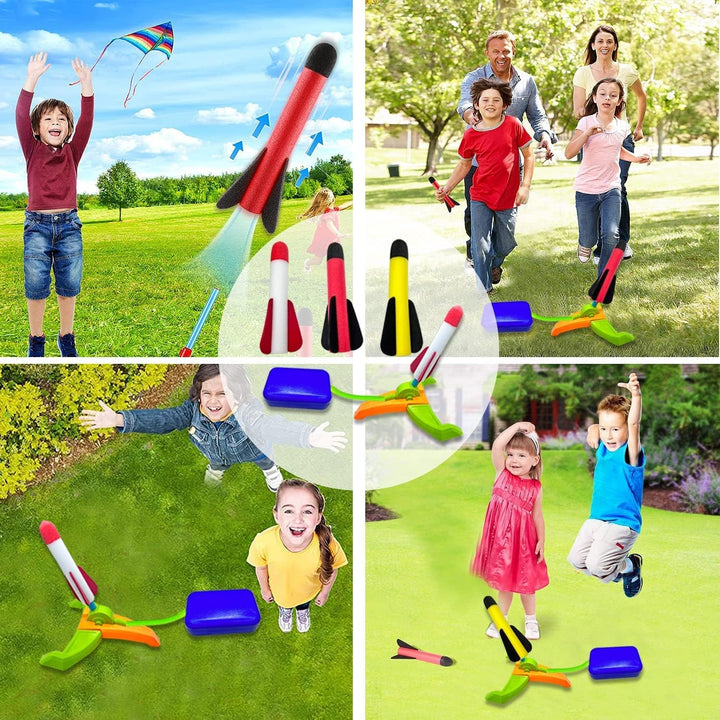 Foam Rocket Launcher for Kids Age 3 4 5 6 7 8+, Fun Catapult Rocket Toys Boys Toys Age 3-12 Girls Gift Rocket Kids Outdoor Toy