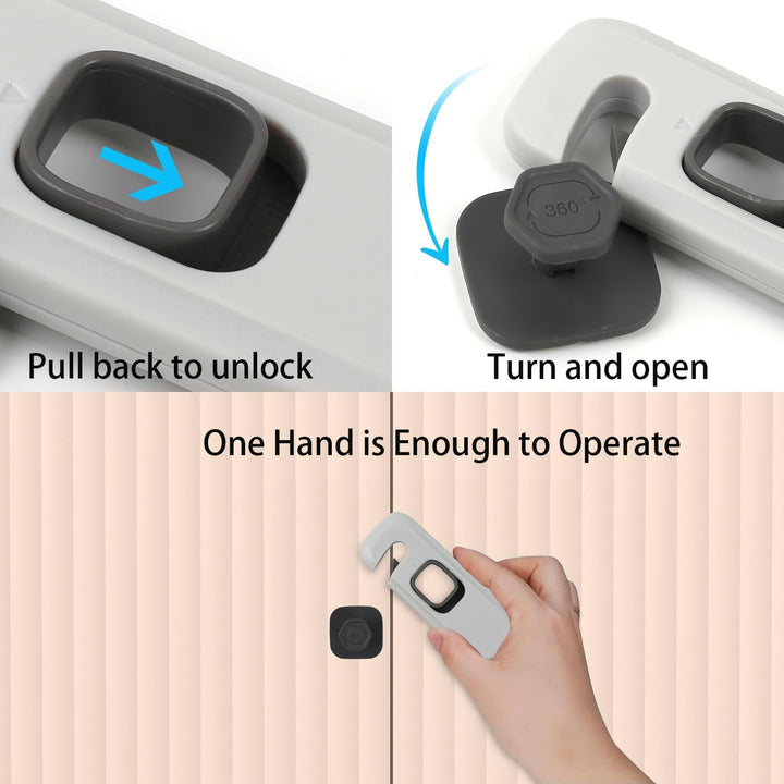 2Pack Child Proof Refrigerator Lock,Fridge Locks for Kids with Sticky Adhesive Pads,Baby Safety Locks for Fridges, Cabinets, Drawers, Double Doors and More (2 Pack)