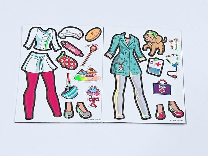Jumbo Paper Dolls with 2 Paper Dolls with Dolls Stands, 4 Sheets & 2 Sticker Sheet Dress up Dolls over & over Again