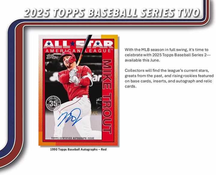 2025  Series 2 Baseball Trading Card Blaster Box (Look for Retail Exclusive Holo Base Card Parallels)