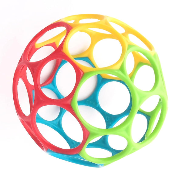 Oball Easy Grasp Classic Ball Bpa-Free Infant Toy in Red, Yellow, Green, Blue, Age Newborn and Up, 4 Inches