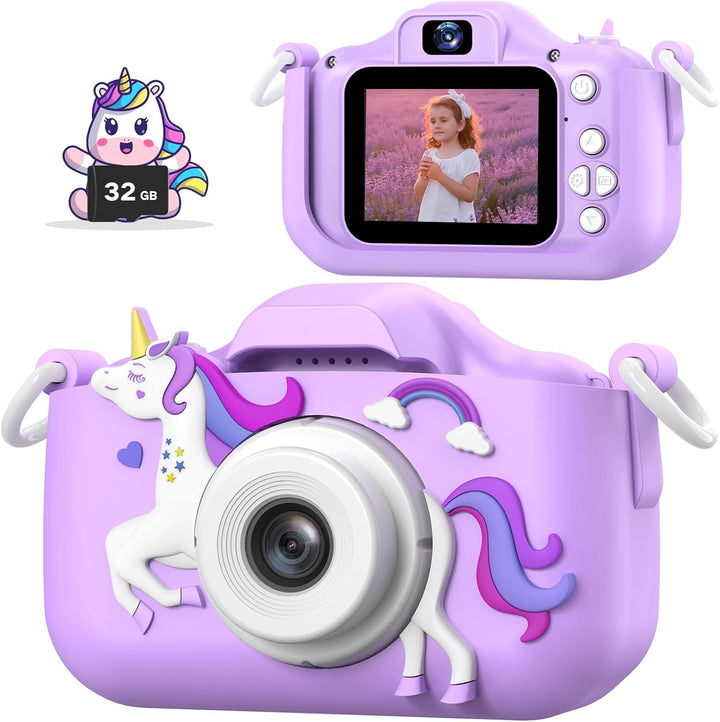Kids Camera Toys for 3-12 Years Old Boys Girls Children,Portable Child Digital Video Camera with Silicone Cover, Christmas Birthday Gifts for Toddler Age 3 4 5 6 7 8 9 (Camo Pink)