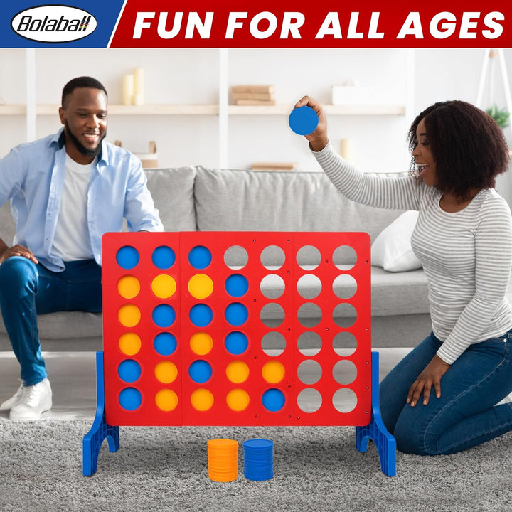 4 in a Row Tabletop Game – 1.8 Ft 4 to Score Game for Kids & Adults, Indoor/Outdoor Family Yard, Portable Party for Home, Picnic & Travel, Plastic Version.