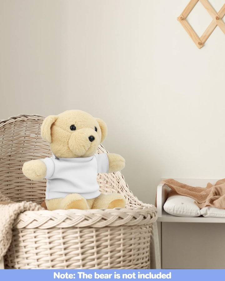 4 PCS Stuffed Bear Basic T Shirt Clothes for 10-12Inch, T Shirt Classic Crew Neck Bear, Cute Tiny Clothes DIY Bear Toy (For 10-12 Inch,White)