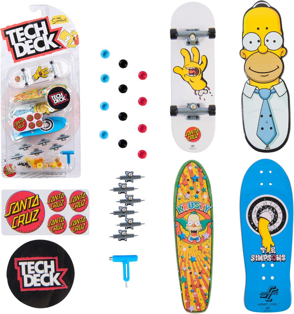 Tech Deck, Ultra DLX Fingerboard 4-Pack, Simpsons Skateboards, Collectible and Customizable Mini Skateboards, Kids Toys for Ages 6 and Up