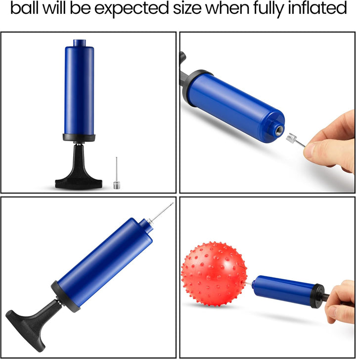 Mini Knobby Balls - (Pack of 12) Bulk 5 Inch Sensory Balls and Spiky Massage Stress Balls with Pump, Fun Bouncy Ball Party Favors