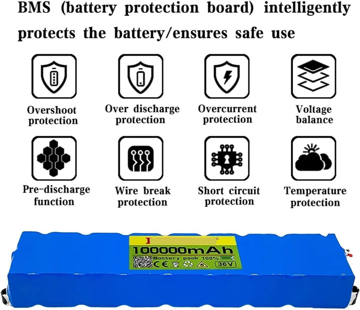 36V 30000Mah Scooter Battery Pack, Compatible for Xiaomi M365 Mijia M365 Battery Pack Electric Scooter Lithium Ion Battery Pack BMS Board(30Ah XT60-DC)