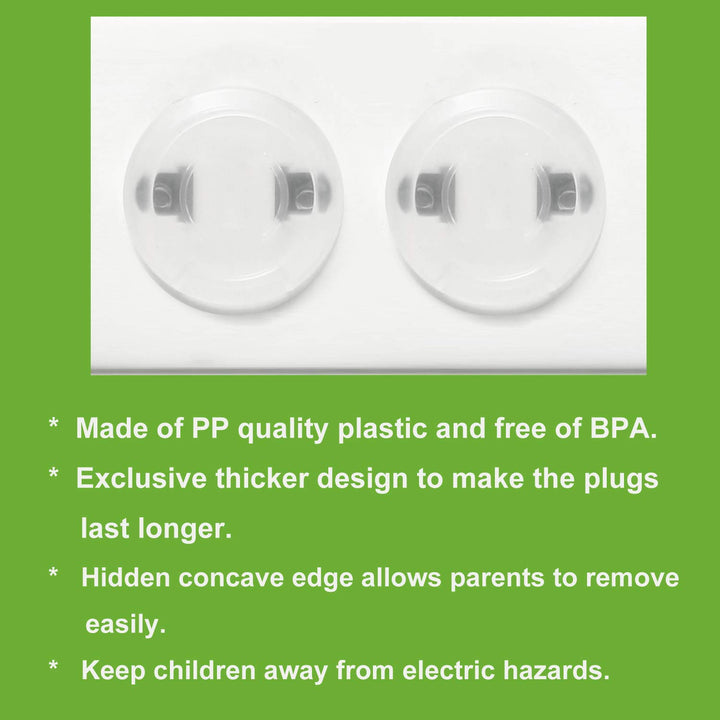 Outlet Plug Covers(52 Pack) Clear Child Proof Electrical Protector Safety Caps with Adult Easy Release Concave Design