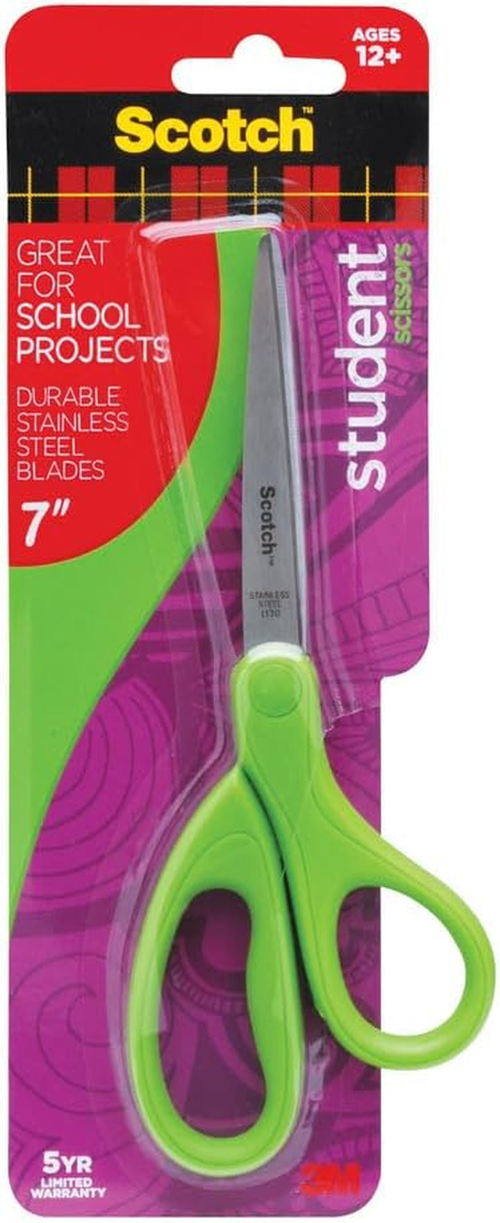 Kids Pointed Tip Scissors with Soft Touch, 5 Inches (1442P) (Colors May Vary)