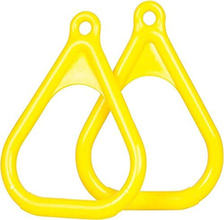 Plastic Trapeze Rings with SSS Logo Sticker, Yellow