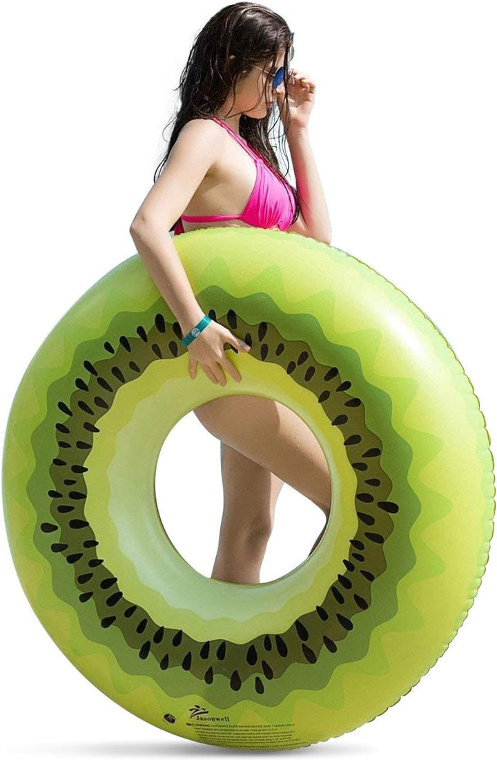 Inflatable Pool Toys Floats for Swimming Pool Party Lake Beach Kids Adults - 4 Pack Floaties Pool Tubes Swim Rings Fruit Water Floaty Watermelon Kiwi Orange Grape