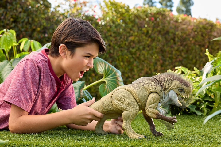 Jurassic World Rebirth Distortus Rex Rumble N Rampage Dinosaur Action Figure 22 Inch with 2 Attack Actions, Content-Accurate, Digital Play
