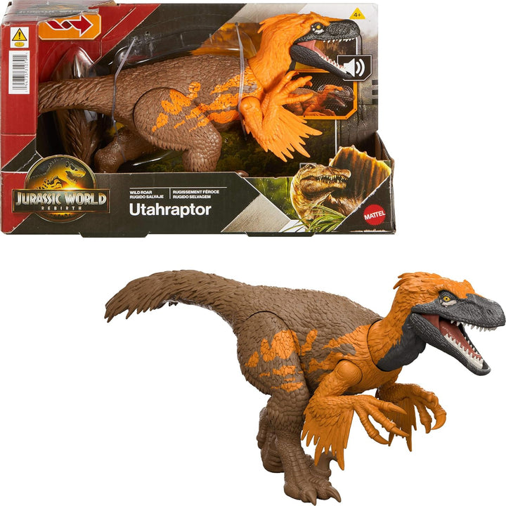 Jurassic World Dinosaur Toys with Roar Sound & Attack Action, Wild Roar Posable Figures, Physical & Connected Digital Play