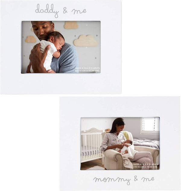 ''Mommy and Me'' and ''Daddy and Me'' Baby Photo Frame Set 2 Piece, 9'' X 7''
