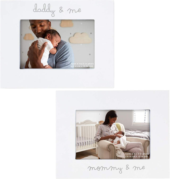 ''Mommy and Me'' and ''Daddy and Me'' Baby Photo Frame Set 2 Piece, 9'' X 7''