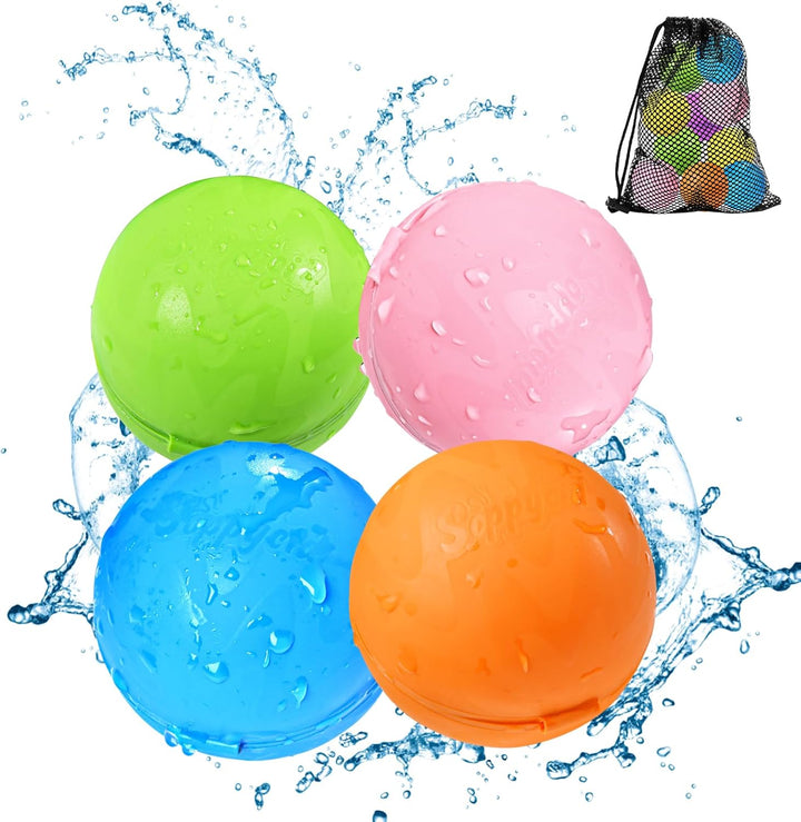 Reusable Water Bomb Balloons, Summer Toy Water Toy for Boys and Girls, Pool Beach Toys for Kids Ages 3-12, Outdoor Activities Water Games Toys Self Sealing Water Splash Ball for Fun(12Pack)