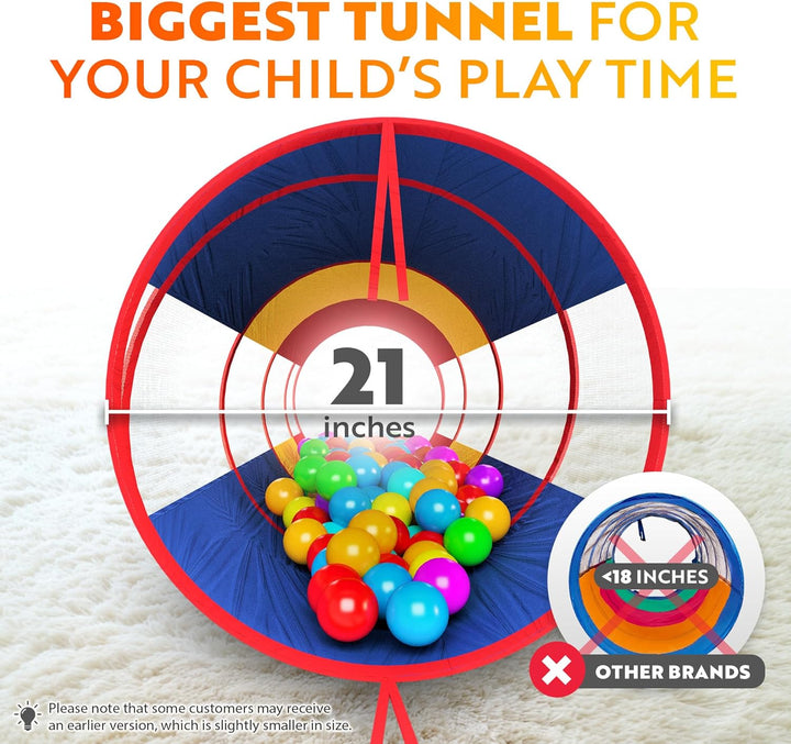 5Pc Kids' Play Tents & Tunnels - Ball Pit for Toddlers, Basketball Hoop, Crawling Tubes, Pop-Up Playhouses, Baby Obstacle Course for Indoor or Outdoor Use