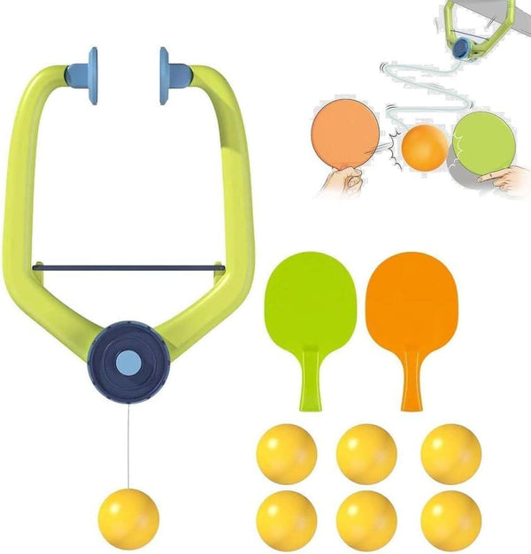Door Game over the Door,2025 New Doorway Doorway Game Trainer Door Jam Starter Kit for Door Frame Hanging Table Tennis Trainer with Racket & Balls