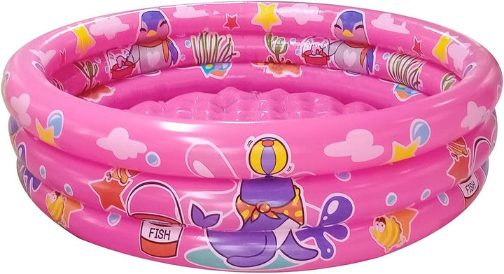 3 Rings Kiddie Pool for Toddler, 48”X12”，Kids Swimming Pool, Inflatable Baby Ball Pit Pool, Small Infant Pool (Blue)
