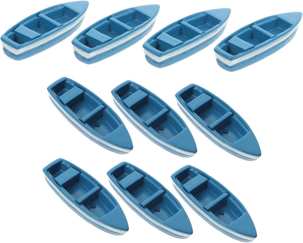 10Pcs Collectible Scale Mini Yacht Resin Model Boat for Decor Playset and Nautical Model for Home and Bath Display