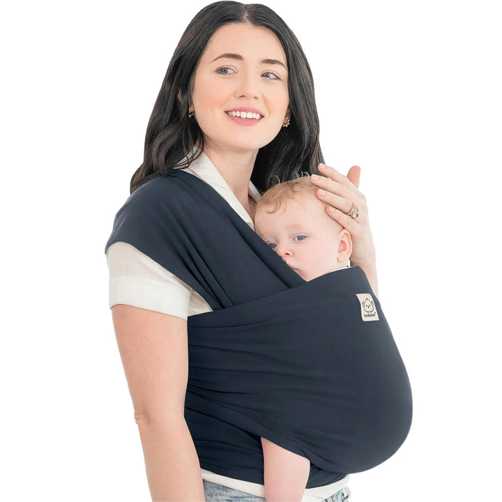 Baby Wrap Carrier - All in 1 Original Baby Carrier Newborn to Toddler Sling, Easy to Wear, Hands Free Bonding, Lightweight, Breathable Infant Wraps (Trendy Black)