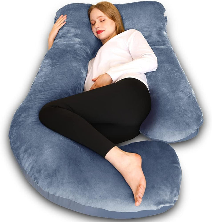 Pregnancy Pillow, U Shaped Full Body Maternity Pillow 58 Inch, Pregnant Women Must Haves Pregnancy Pillows for Sleeping with Removable Cover