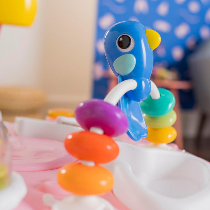 around We Go 2-In-1 Baby Walker, Discovery Activity Center and Table, Tropic Coral, Ages 6 Months+