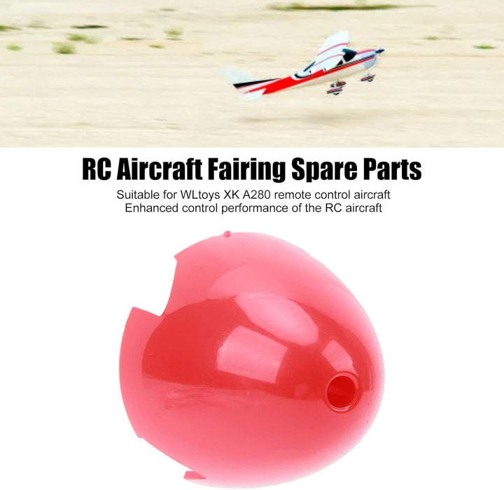 RC Airplane Carbon Fiber Nose Cone, RC Propeller Cover Fairing for Wltoys XK A280 Plastic RC Airplane Glider Fairing Cover Spare Parts Accessories Red