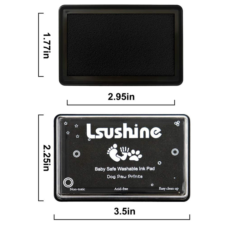 Ink Pad for Baby Footprint, Baby Handprint, Paw Print Pad, Create Impressive Keepsake Stamp, Non-Toxic Ink Pad, Perfect Baby Shower Registry Gift for Boys and Girls (Black)