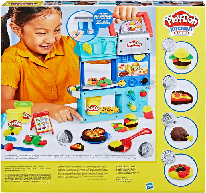 Kitchen Creations Busy Chef'S Restaurant Playset, 2-Sided Play Kitchen Set, Preschool Cooking Toys, Kids Arts & Crafts, Ages 3+