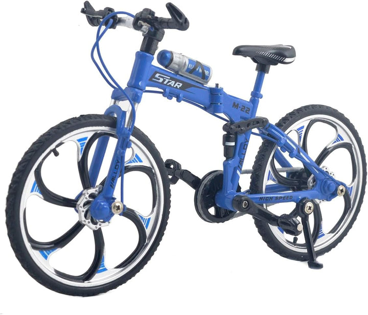 Mini Diecast Finger Bike Extreme Sports BMX Finger Bicycle Toys Game Set for Kids and Adults, Metal Bike Model Collections Decoration Cool Boy Toy (BMX Blue)