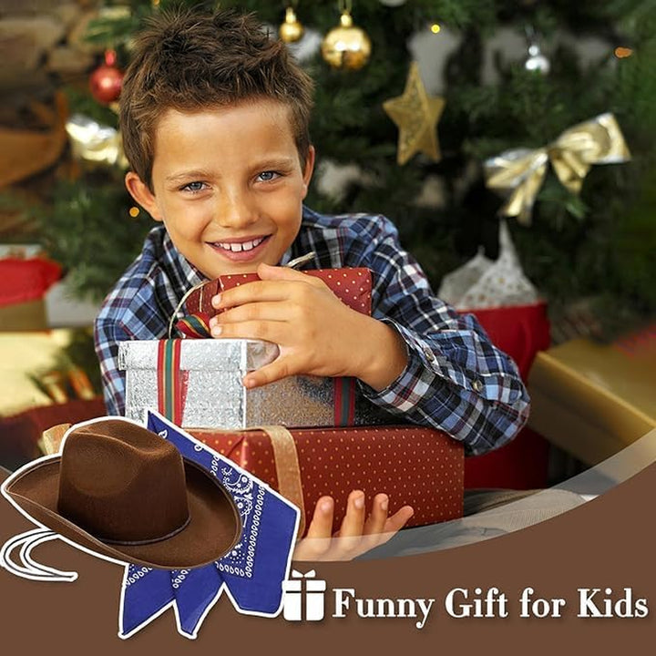 Toddler Cowboy Hat and Blue Bandana for Age 2-5