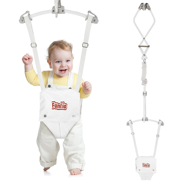 Baby Door Jumper for 6-24 Months (With Door Clamp), Baby Jumper Doorway with Strong Spring & Adjustable Strap, Portable Infant Baby Bouncer, Bearing 40 Lbs, CPC & CE Certified - Gray