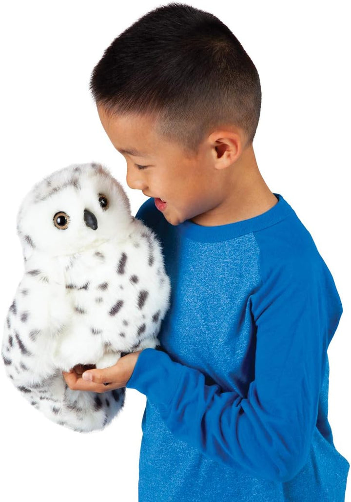 Snowy Owl Hand Puppet, Standard Packaging, White, Black