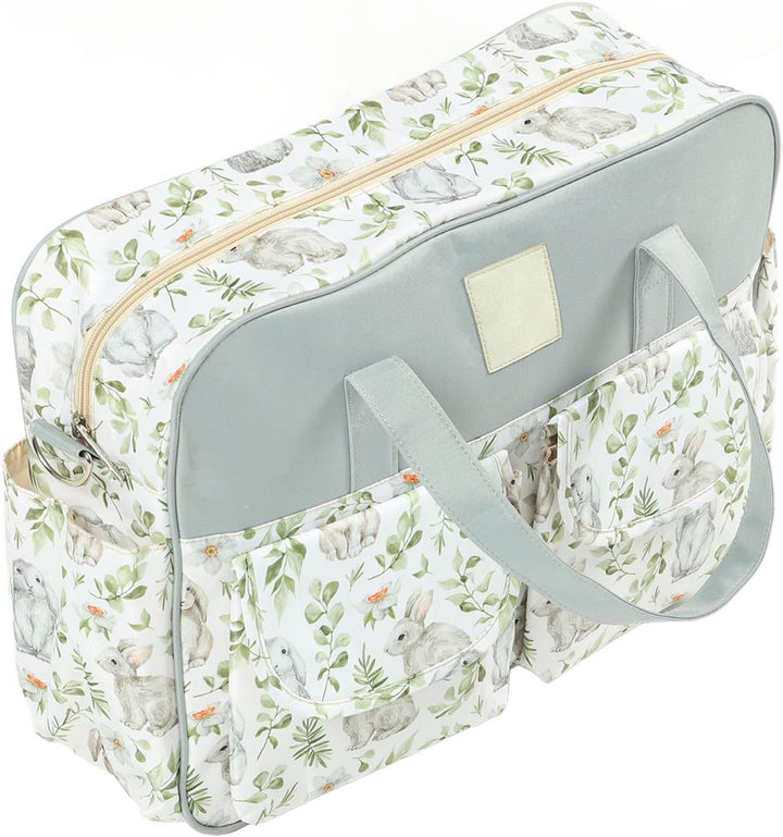 Baby Diaper Messenger Bag,Portable Shoulder Messenger Bag Large Capacity Mommy Diaper Bag for Pregnant Woman (Bunny)