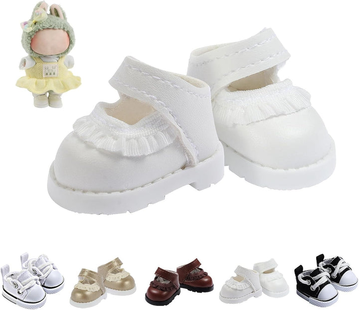 2025New Doll Shoes,For Bubu Shoes, Perfect Match for Bubu Clothes,Shoes for 15&17Cm Doll Accessories,1 Pair of Mini Black Canvas Shoes
