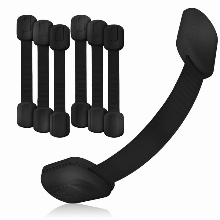 3M Adhesive Child Safety Strap Locks by , Baby Latches for Cabinets, Dishwashers, Fridges, Ovens and Trash Cans, Stain Free Toilet Lock (6 Safety Latches)