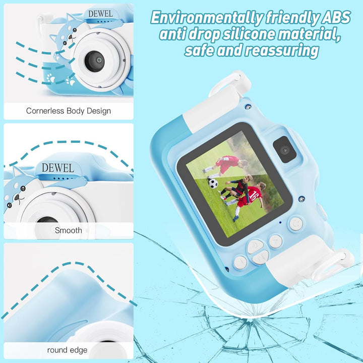 Kids Camera, Toy Camera, Toddler Camera, 1080P HD Selfie Digital Video Camera for Boys/Girls, Mini Toddler Camcorder with 32G SD Card, Ideal Christmas Birthday Gift for Childrens Age 3-9(Blue)…