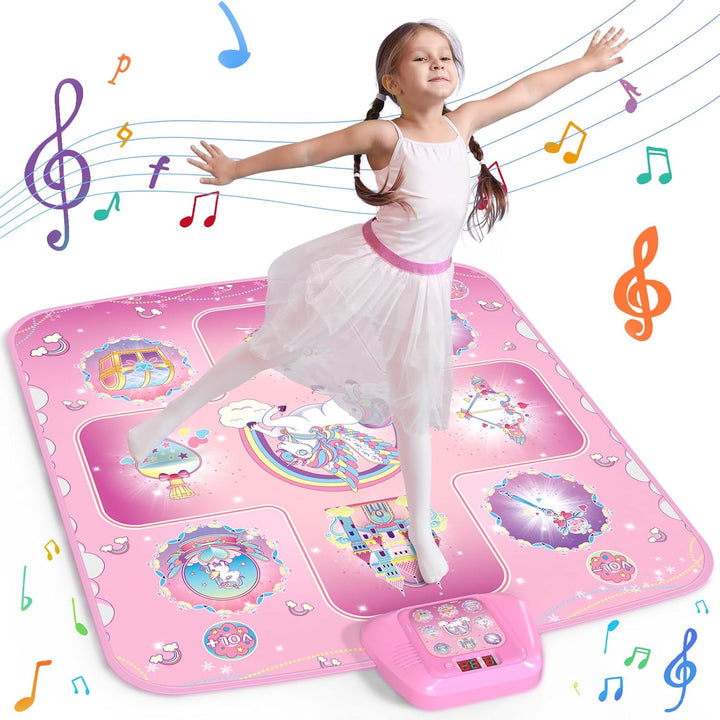 Dance Mat - Frozen Toys for Girls Electronic Dance Pad with 5 Game Modes, Built-In Music, Touch Sensitive Light up LED Kids Musical Mat, Christmas & Birthday Gift for Girls 3-12