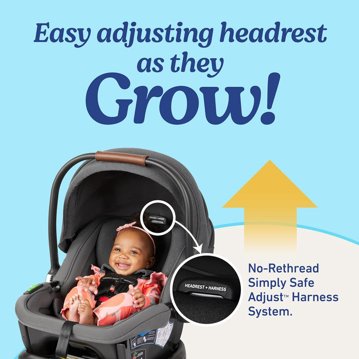 Gomax Infant Car Seat, Orchid Haze, Lightweight, Reclining Rear Facing Car Seat Installs with or without a Base