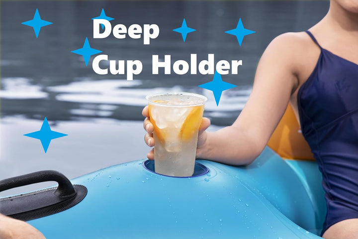 Inflatable Pool Bar for Adults - Floating Island for Lake - 5 Person Floats for Adults - Multi Person Float - Party Raft - Giant Inflatable Pool with Seats - Big and Family Raft for Lake