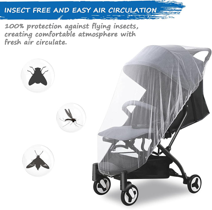 2 Pack Baby Mosquito Net for Stroller, Durable Bug Net for Stroller, Car Seats, Bassinets, Cradles, Playards, Pack N Plays and Portable Mini Crib, Portable & Durable Baby Insect Netting