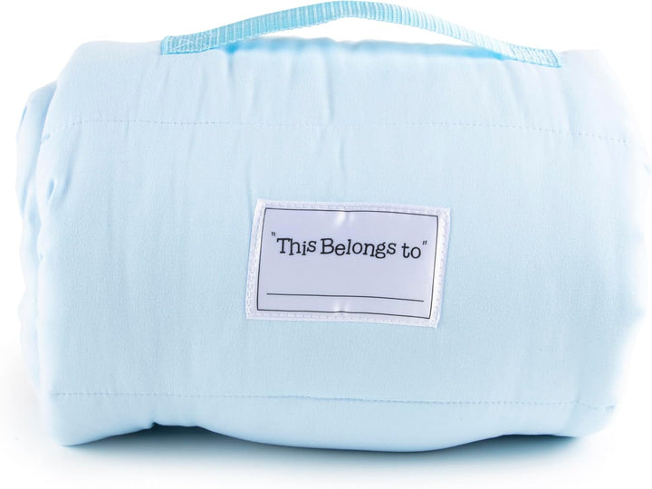 Toddler Nap Mat with Built-In Pillow and Blanket - Soft 46 X 20-Inch Microfiber Kids Sleeping Bag for School or Sleepover, Pink - Bluey & Bingo
