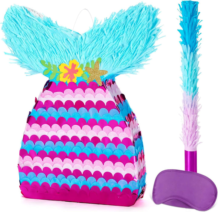 Unicorn Piñata - Unicorn Party Supplies Piñata Bundle with Blindfold and Bat for Girls Kids Rainbow Unicorn Theme Birthday Party Game Decorations (15.7" X 12.2" X 3.1")