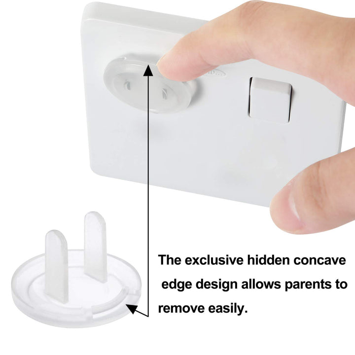 Outlet Plug Covers(52 Pack) Clear Child Proof Electrical Protector Safety Caps with Adult Easy Release Concave Design