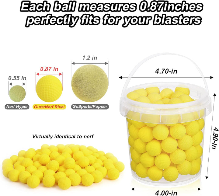 100 Rounds Refill Balls Ammo Compatible with Nerf Rival Gun,  Foam Bullet Ball Replacement Refill Pack Fit for Rival(Hir, High-Impact Rounds)